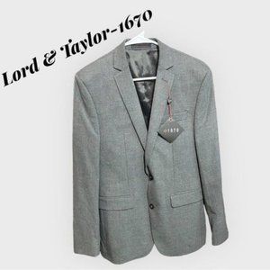 1670 Lord & Taylor NWT 42R Gray Suit Jacket Blazer MSRP $100